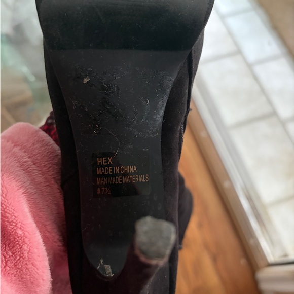 EUC - Two Lips Black Faux Suede Lace-Up Over-the-Knee Boots - No Call Outs - Picture 12 of 16